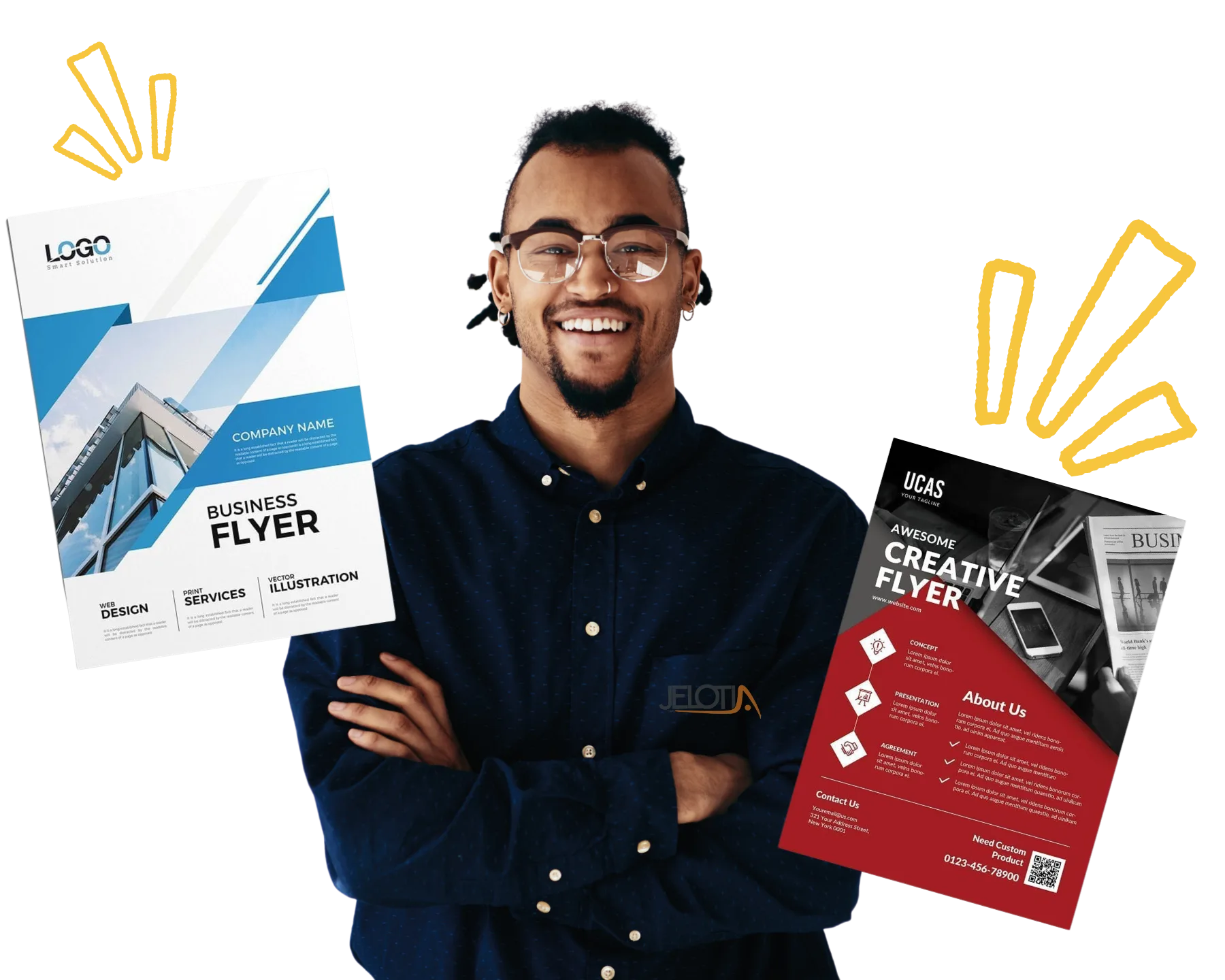 Jelotia – Flyers services Banner Jelotia - Flyers services Banner