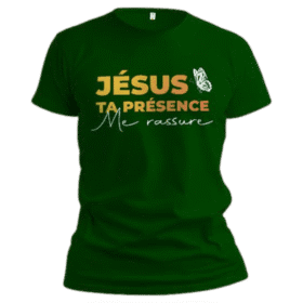 T-shirt–"Jésus, ta présence me rassure"–Marya ADE x Jelotia®